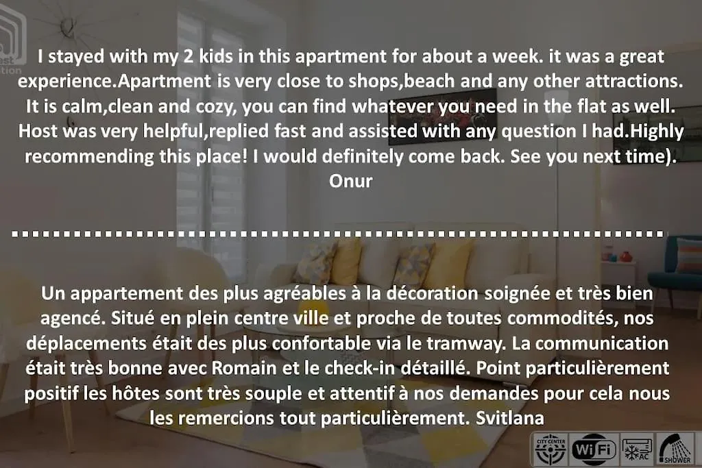 #28 1 Bdr Flat Ac Balcony Hper Central 10Mins To Beach & Old Town Nice Daire